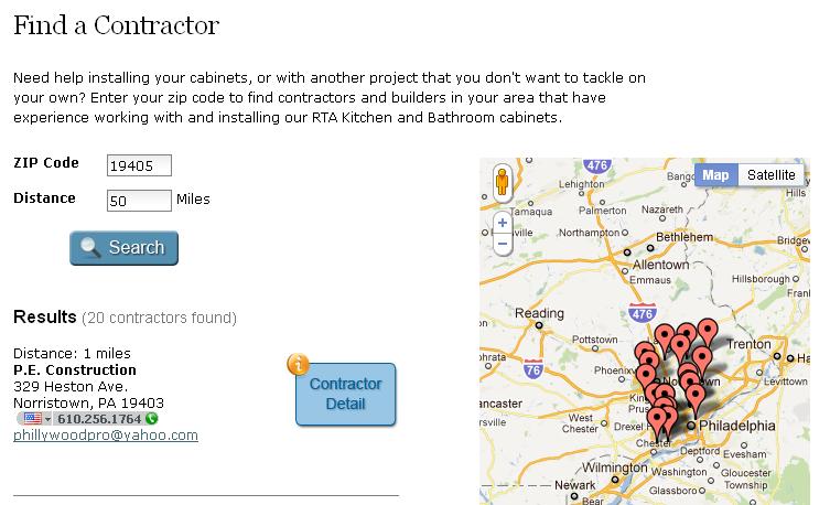 Contractor search results