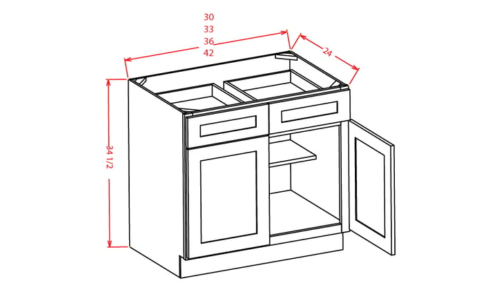 Timber Mist Base Cabinet - 36"W