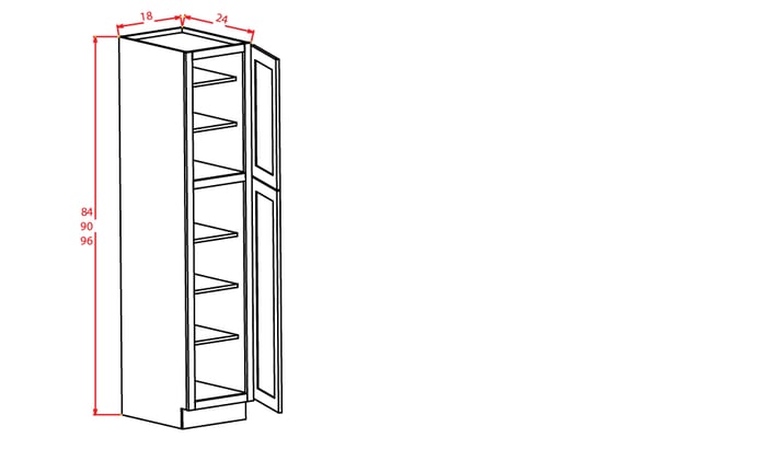 Timber Toffee Wall Pantry - 18"W X 24"D X 96"H