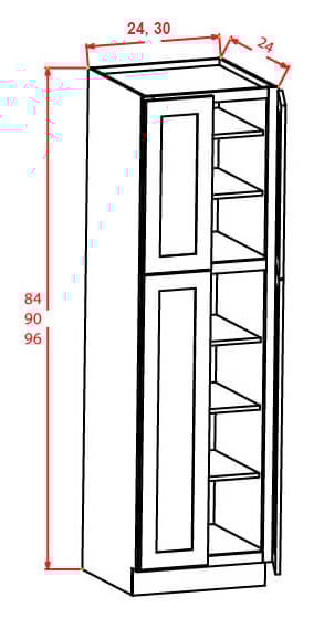 Timber Mist Wall Pantry - 24"W X 24"D X 96"H