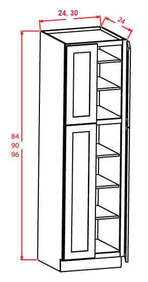 Timber Mist Wall Pantry - 24"W X 24"D X 96"H