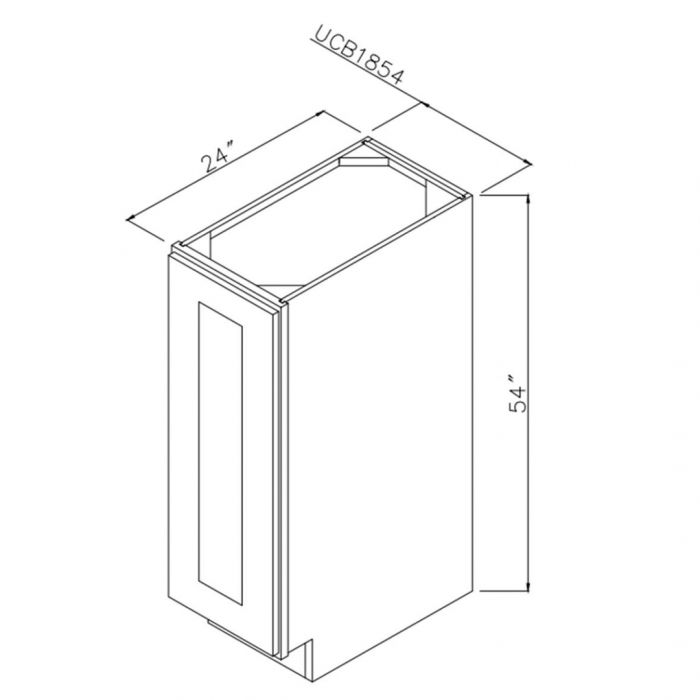 Onyx Black Shaker 18" x 54" Bottom Cabinet for Split Pantries