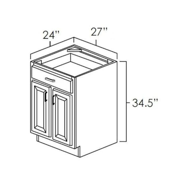 Sage Green Shaker 27" Double Door Base Cabinet