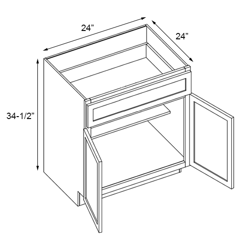 Weston Sand Shaker Double Door / One Drawer Standard Base Cabinet - 24"W x 34-1/2"H