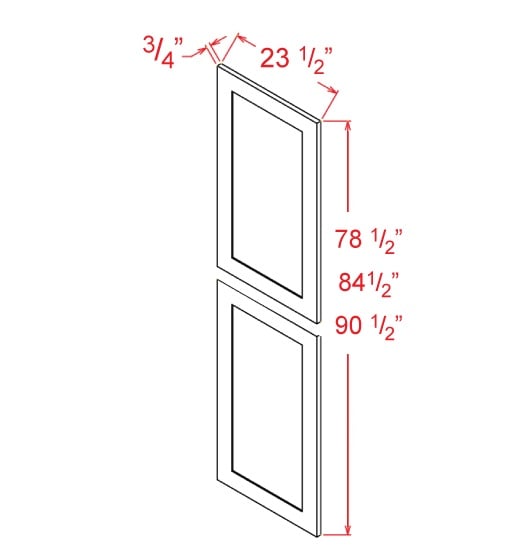 Timber White Tall Decorative End Panel - 23-1/2"W X 90-1/2"H X 3/4"D