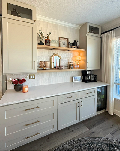 white raised panel kitchen